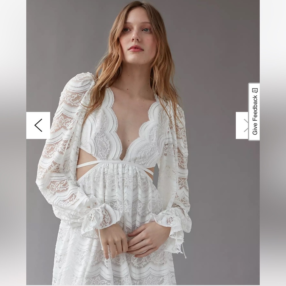 For Love & Lemons Mimi Lace Long Sleeve Mini Dress - Picture 2 of 4